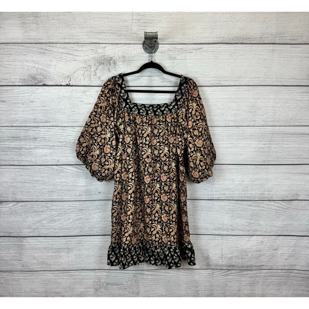 Clara The Label Women's Waverly Boho Floral Puff Sleeve Square Neck Dress Small